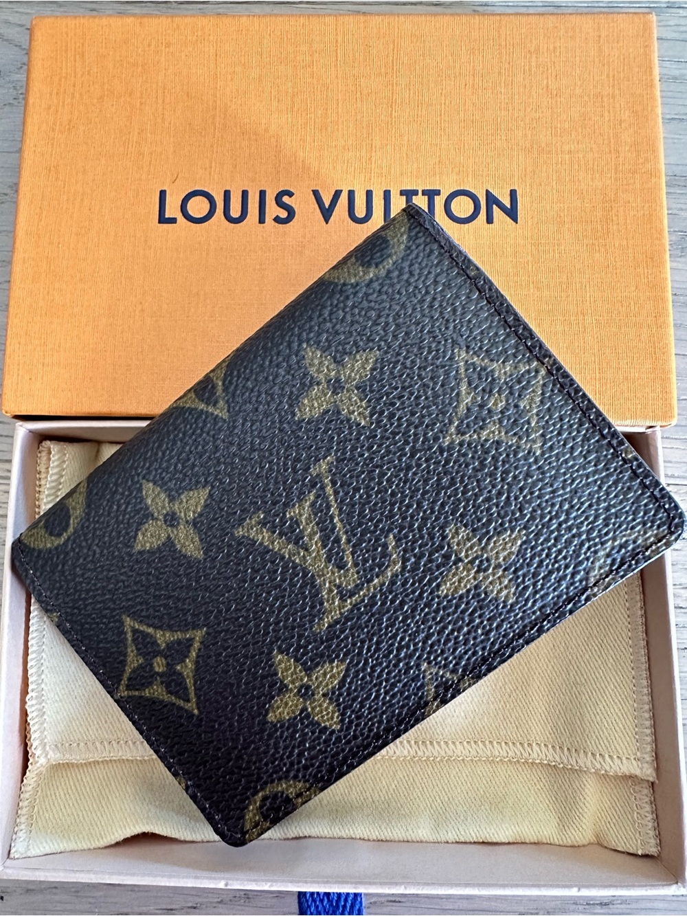 Louis Vuitton Monogram Enveloppe Carte de Visite Card Holder Unisex Full Set